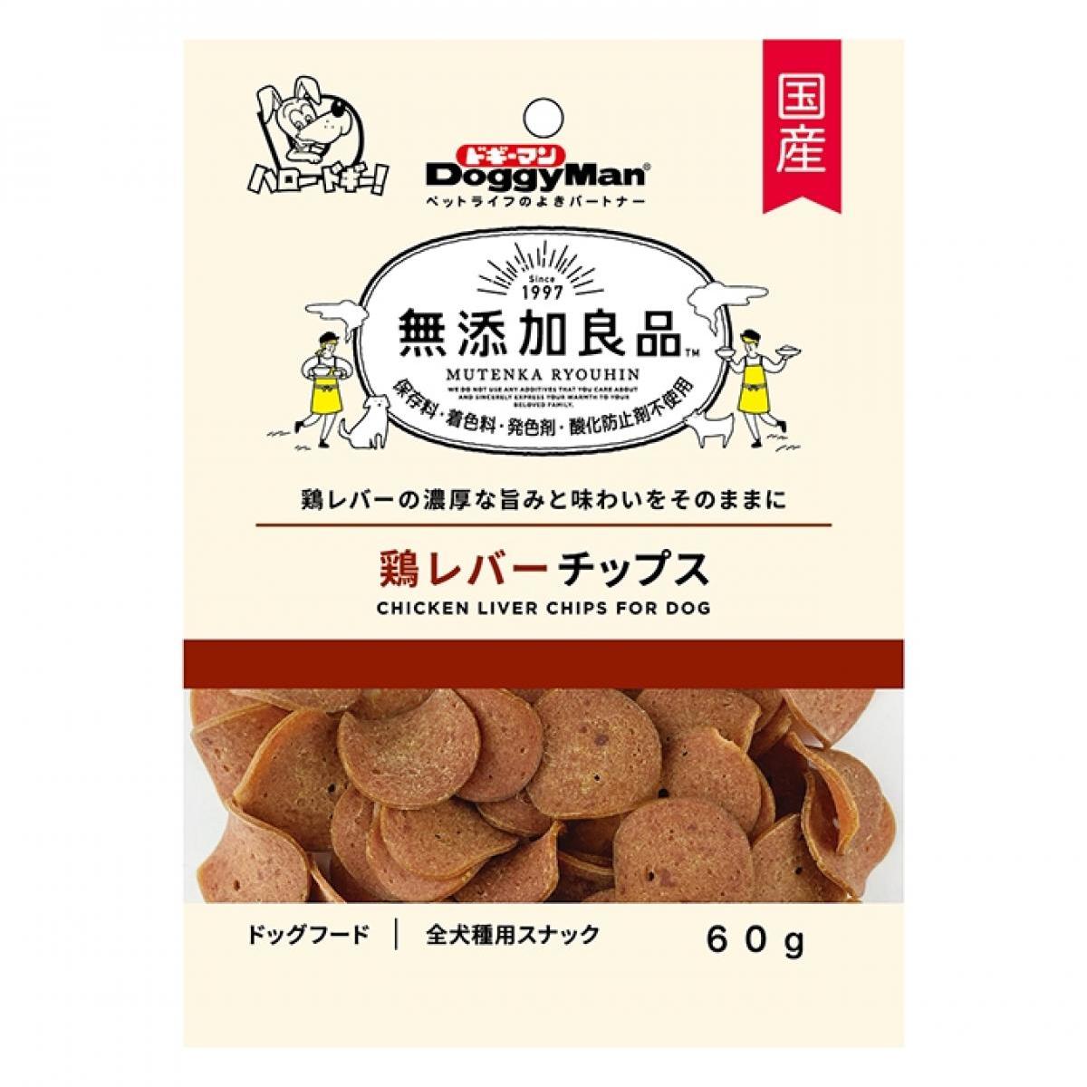 ドギーマン(DoggyMan)　無添加良品　鶏レバーチップス 60g　犬/おやつ/フード/スナック/ガム/ジャーキー 1