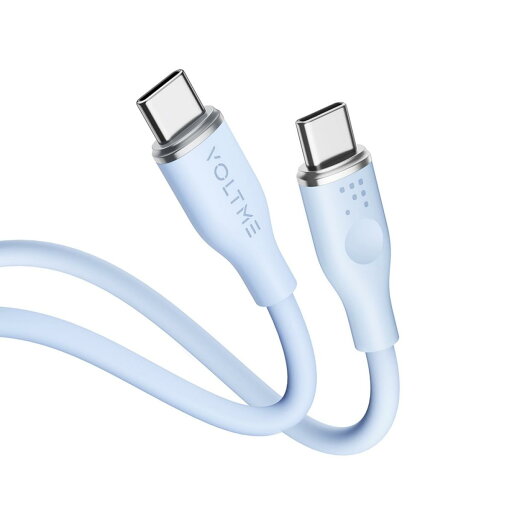 VOLTME ボルトミー 充電ケーブル 高速充電対応 3A・60W データ転送 充電 シリコンケーブル USB-C&USB-C ブルー 1m C2132 VOLTME ボルトミー 充電ケーブル 高速充電対応 3A・60W データ転送 充電 シリコンケーブル USB-C&USB-C ブルー 1m C2132