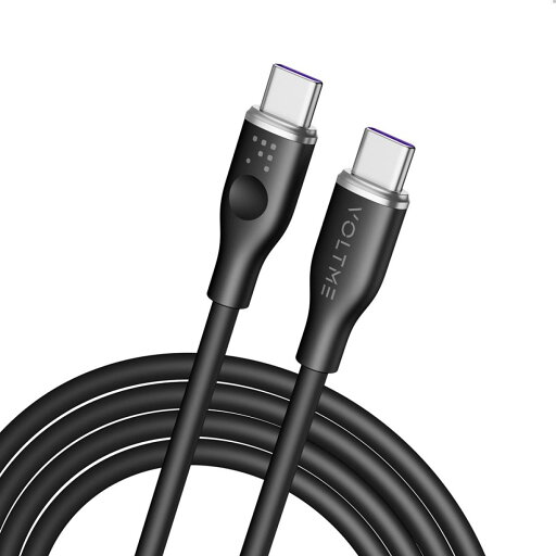 VOLTME ボルトミー 充電ケーブル USB-C&USB-C 1.8m PD 対応 ブラック 5A・100W データ転送 急速充電 シリコンケーブル CtoC C2146 VOLTME ボルトミー 充電ケーブル USB-C&USB-C 1.8m PD 対応 ブラック 5A・100W データ転送 急速充電 シリコンケーブル CtoC C2146