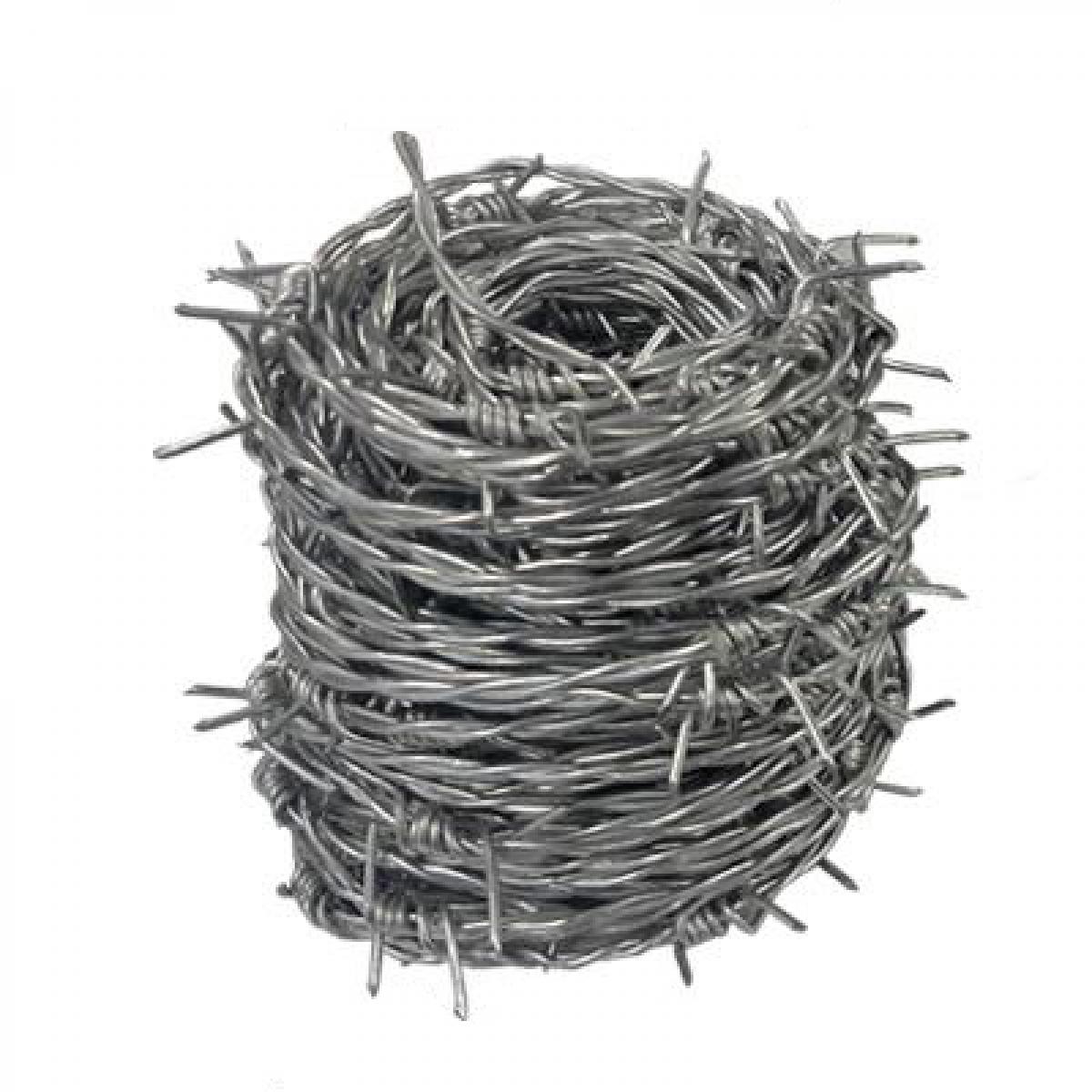 シンセイ 有刺鉄線 #14 X 200m メッキ 侵入防止 鉄線 動物 防獣