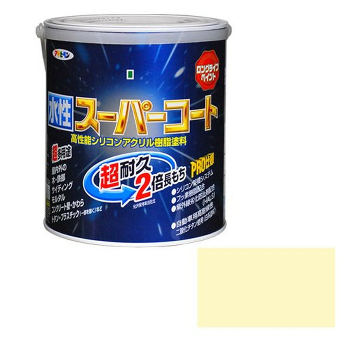 アサヒペン 水性スーパーコート アイボリー 1.6L