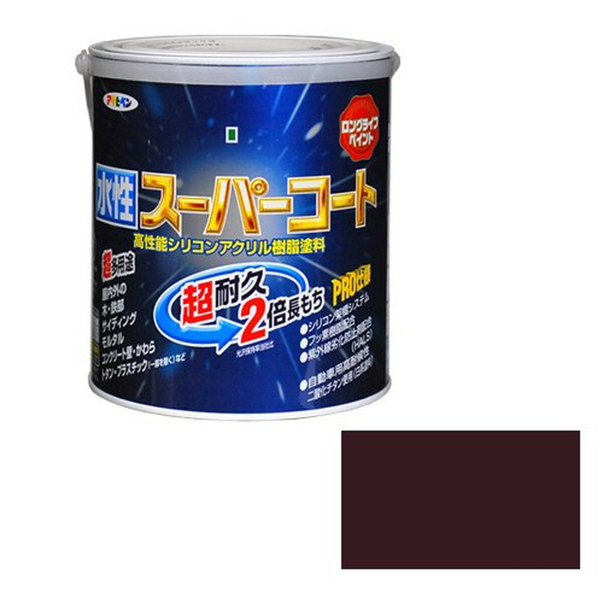 アサヒペン 水性スーパーコート チョコレート 1.6L