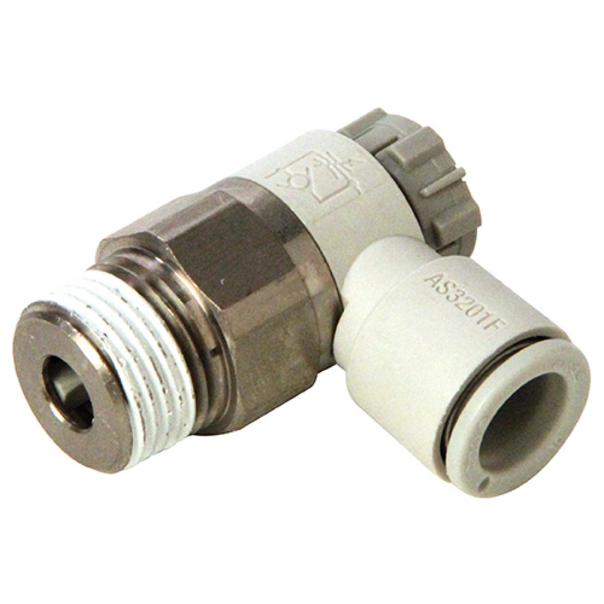 SK11 スピードコントローラ エルボタイプ 10mmホース用 R3/8 AS3201F-03-10SA ワンタッチ管継手 空気圧配管用機器