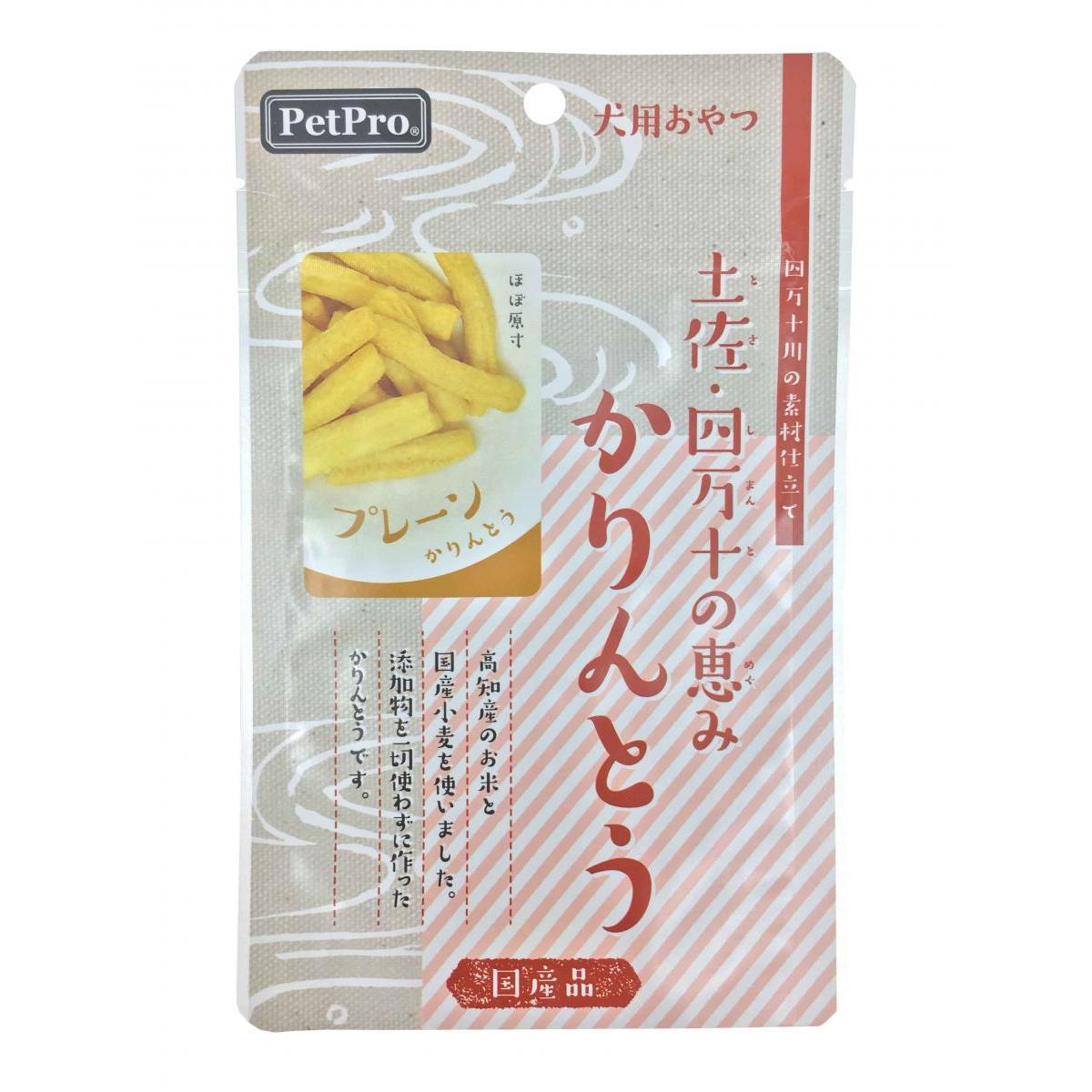 高知県四万十で地産しているお米を原材料とし着色料、保存料、添加物不使用嗜好性の高い安心安全のおやつ。食べやすく与えやすい形状で四万十川流域で育まれたこだわりの素材を活かしたナチュラルでヘルシーなおやつ。 ◇商品仕様 ＜原材料＞ 米粉、小麦粉、卵、米油、三温糖、糖蜜 ＜保証成分＞ たんぱく質3％以上、脂肪15％以上、粗繊維1％以下、灰分1％以下、水分5％以下 エネルギー:458kcal/100g ◇注意事項 ・本商品は、犬の間食(おやつ)用です。主食ではありません。 ・ペットの体調が悪くなった時は獣医師に相談してください。 ・天然素材を使用していますので色、形にばらつきがありますが、品質には問題ございません。 ・製品の表面に白い粉が付着している場合がありますが、これは原料に含まれるアミノ酸等の成分です。品質には問題ございません。 ・おいしさを保つ為の脱酸素材は食べられません。また開封後は効果がなくなりますので、お捨てください。 【JAN：4981528331028】