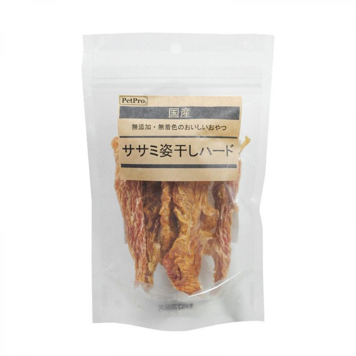 ペットプロ 犬用 国産 おやつ ササミ姿干しハード 67g ささみ ジャーキー 無添加 無着色 かため 噛み応え 愛犬用 ごほうび