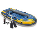 【在庫有・即納】INTEX(インテックス) チャレンジャー3SET 295×137×43cm 三人乗り ボート オール・手動ポンプ付【日本正規品】