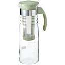 HARIO ハリオ かご網付き水出し茶ポットミニ HCC-12-SG 日本製 スモーキーグリーン 熱湯対応 食洗器対応 お茶 実用容量 1200mL