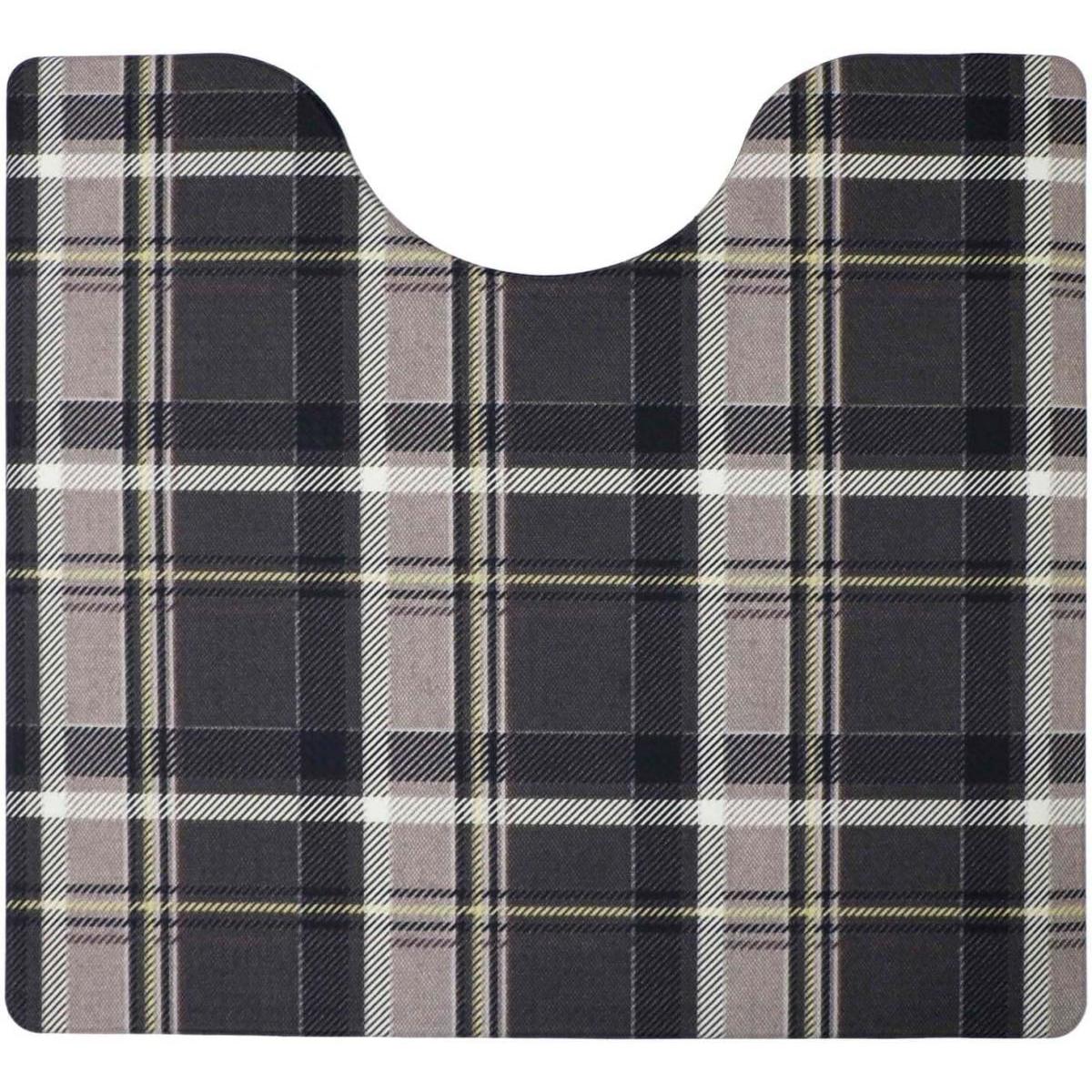 ヨコズナクリエーション トイレマット 約55×60cm チェックブラウンズボラ Zu・bo・ra 拭ける 洗濯不要 ..