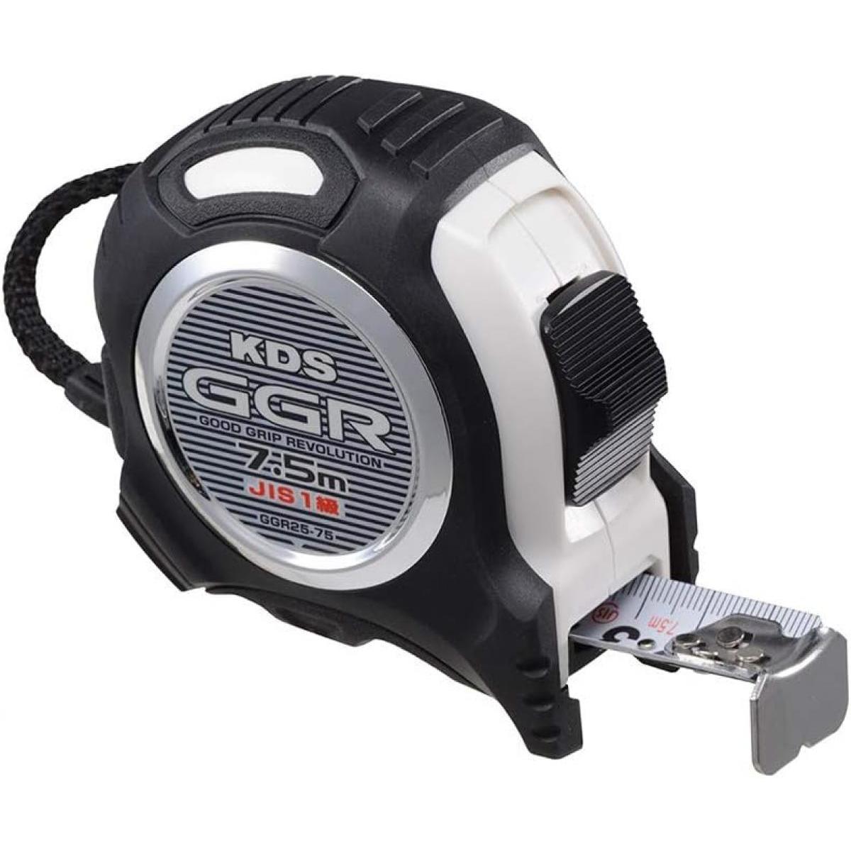 KDS GGR25 7.5m コンベックス GGR25-75 両面目盛 高さが見やすい 縦目盛 測定 ナイロンコート仕様 丈夫 長持ち 高強度