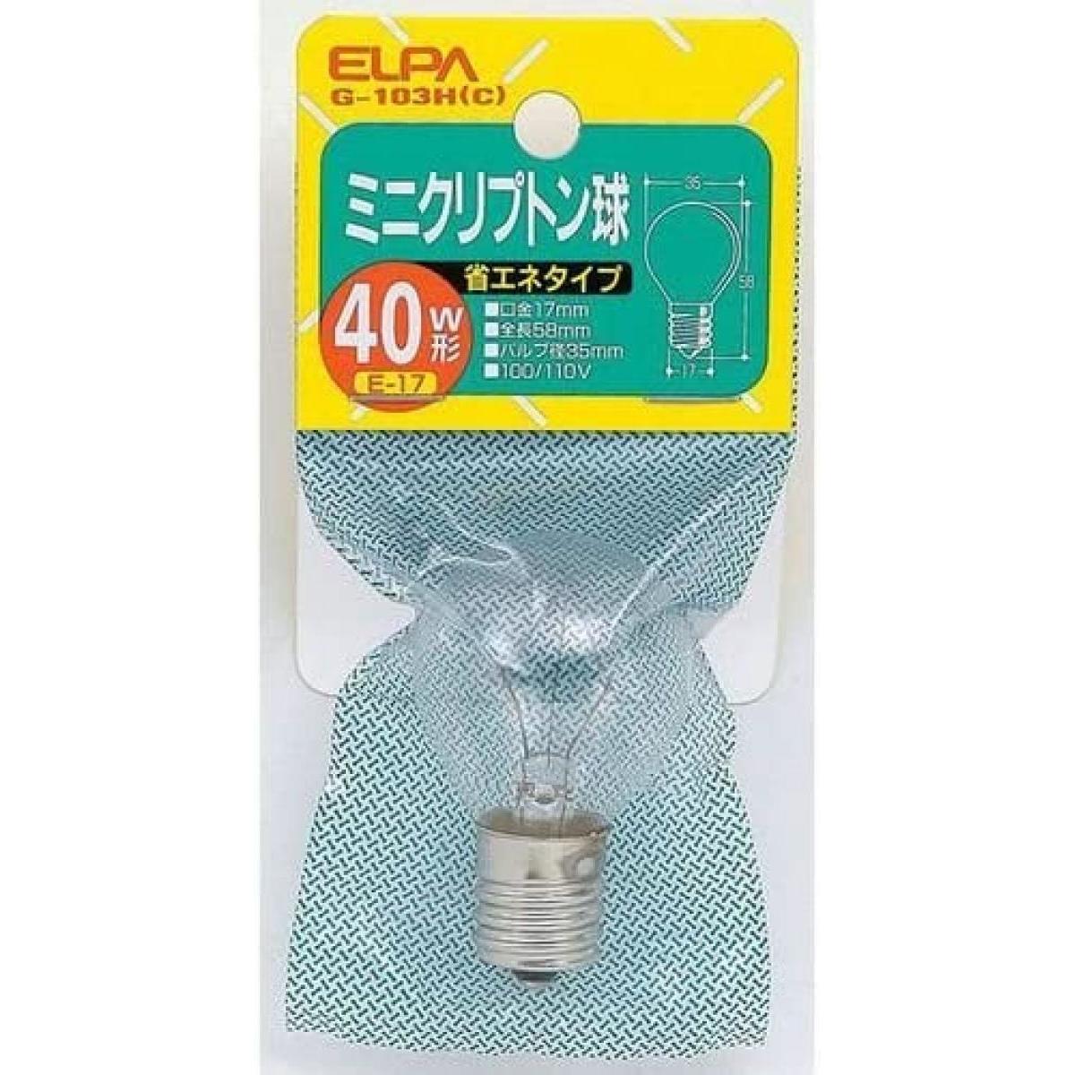 朝日電器 ELPA クリプトン球40W G-103H(C)