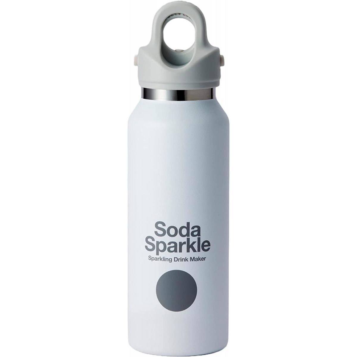 ソーダスパークル SodaSparkle×REVOMAX2 ステンレスマイボトル ホワイト 12oz スリム 355ml MSB-WH ワンタッチボトル 水筒 炭酸OK