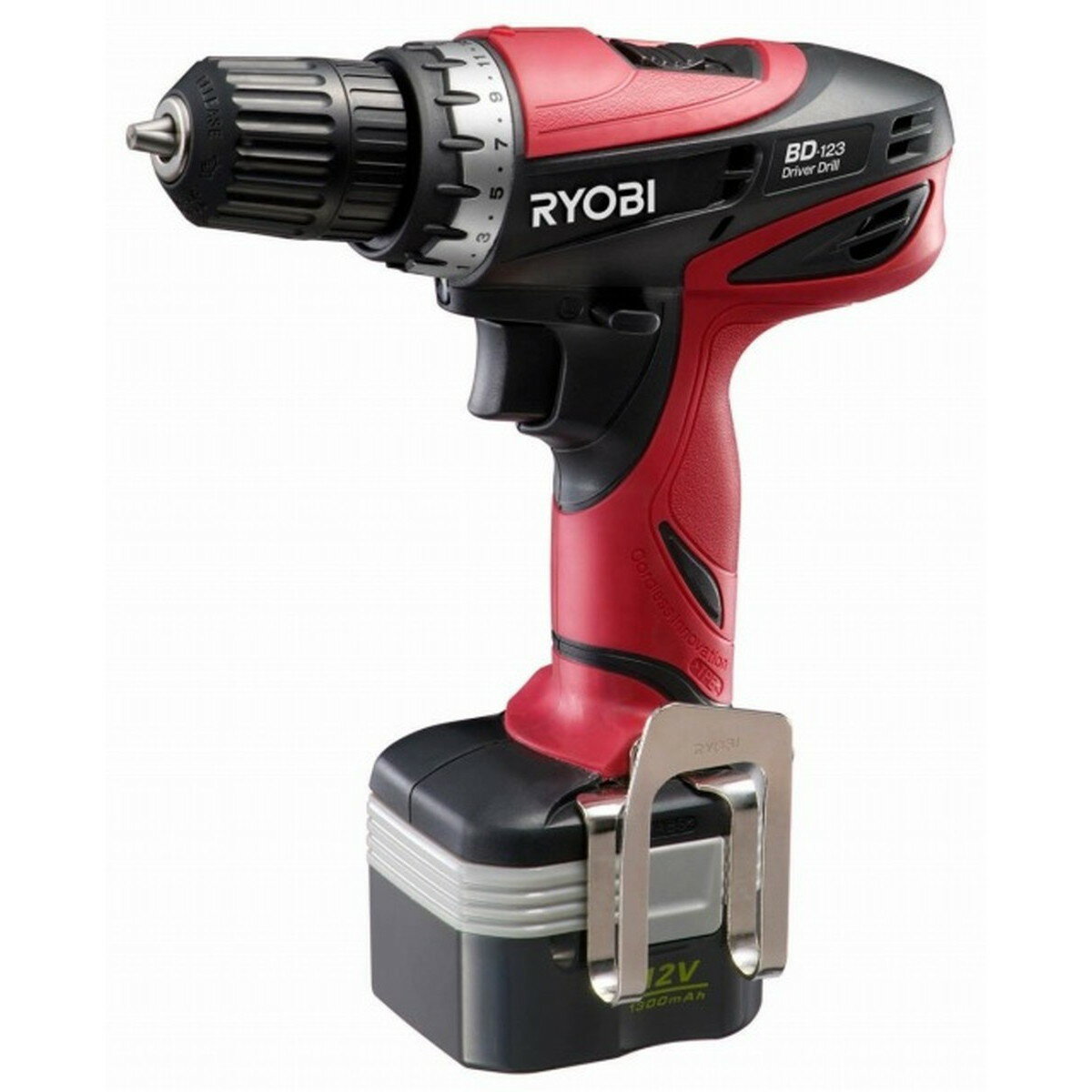 RYOBI(リョービ)充電式ドリルドライバー電池パック2個付き(647522A)366x169x284mmBD-123DIY日曜大工ネジ締め工作