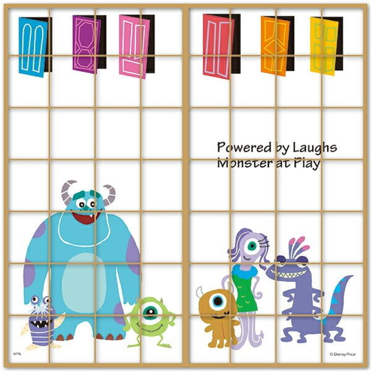 アサヒペン ピクサー モンスターズ・インク 仲間たち（障子紙2枚組用） 92cm×182cm NTLX-009S ディズニー 貼り換え 和室 リメイク