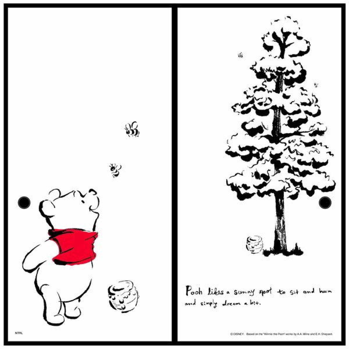 アサヒペン ふすま紙 くまのプーさん 襖紙 NTLWP-005F 92cm×182cm 2枚入り リメイク 簡単 張り替え か..