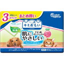 エリエール キミおもい 肌にやさしいウエットティシュー ノンアルコール除菌 60枚×3P　ペット用 手足 顔 おしりふき用