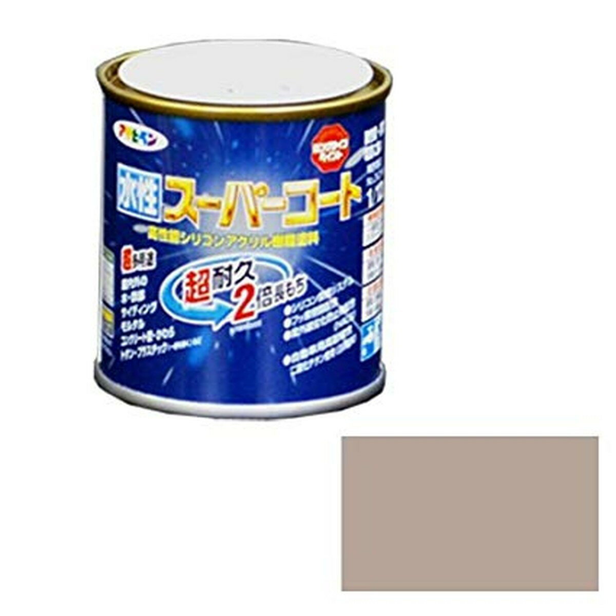 アサヒペン ペンキ 水性スーパーコート 水性多用途 バーチブラウン 1/12L