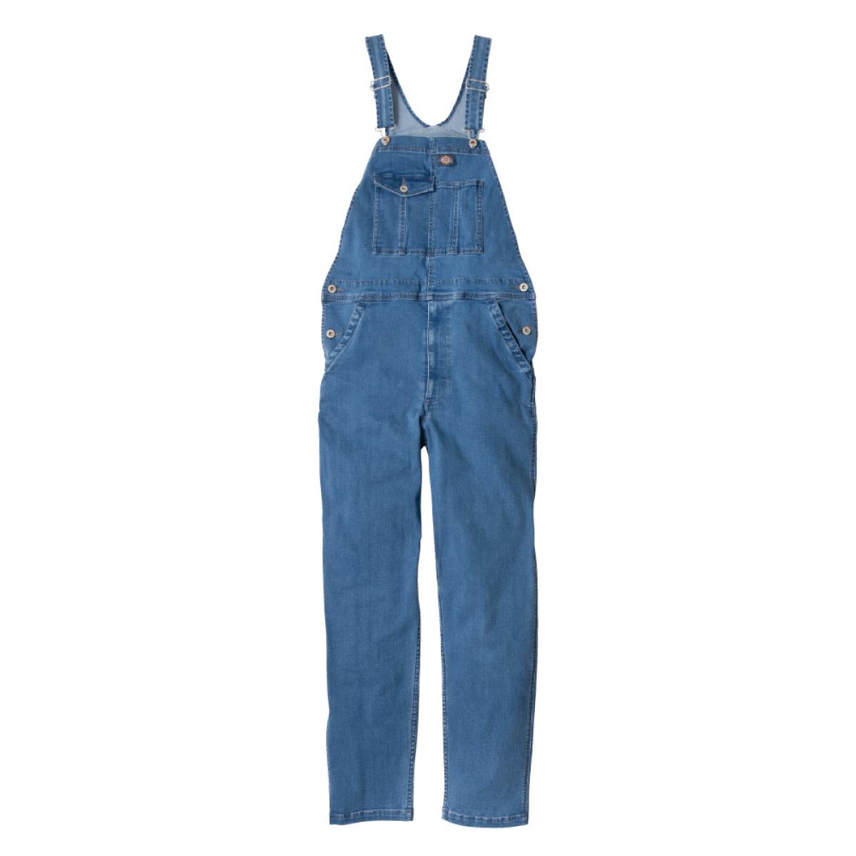 Dickies ストレッチ シルキーデニム オーバーオール ライトインディゴ XXL D-689 ディッキーズ 作業着 ..