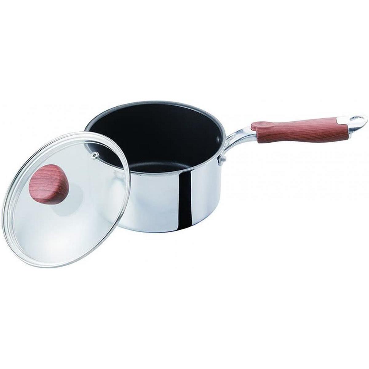 ベストコ ソースパン ミラー 16cm フィライト ND-5541 小鍋 鍋 片手鍋 IH オール熱源 フタ付 焦げ付きにくい 耐摩耗性 ふっ素樹脂加工