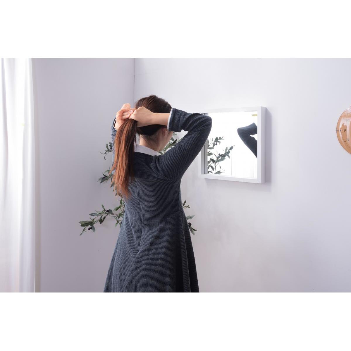 ダイユーエイト楽天市場店の【I】東谷 Azumaya ミラーL ホワイト MU-034WH 新生活 おしゃれ 模様替え 映え【代引不可/北海道・沖縄・離島不可】｜アングル3