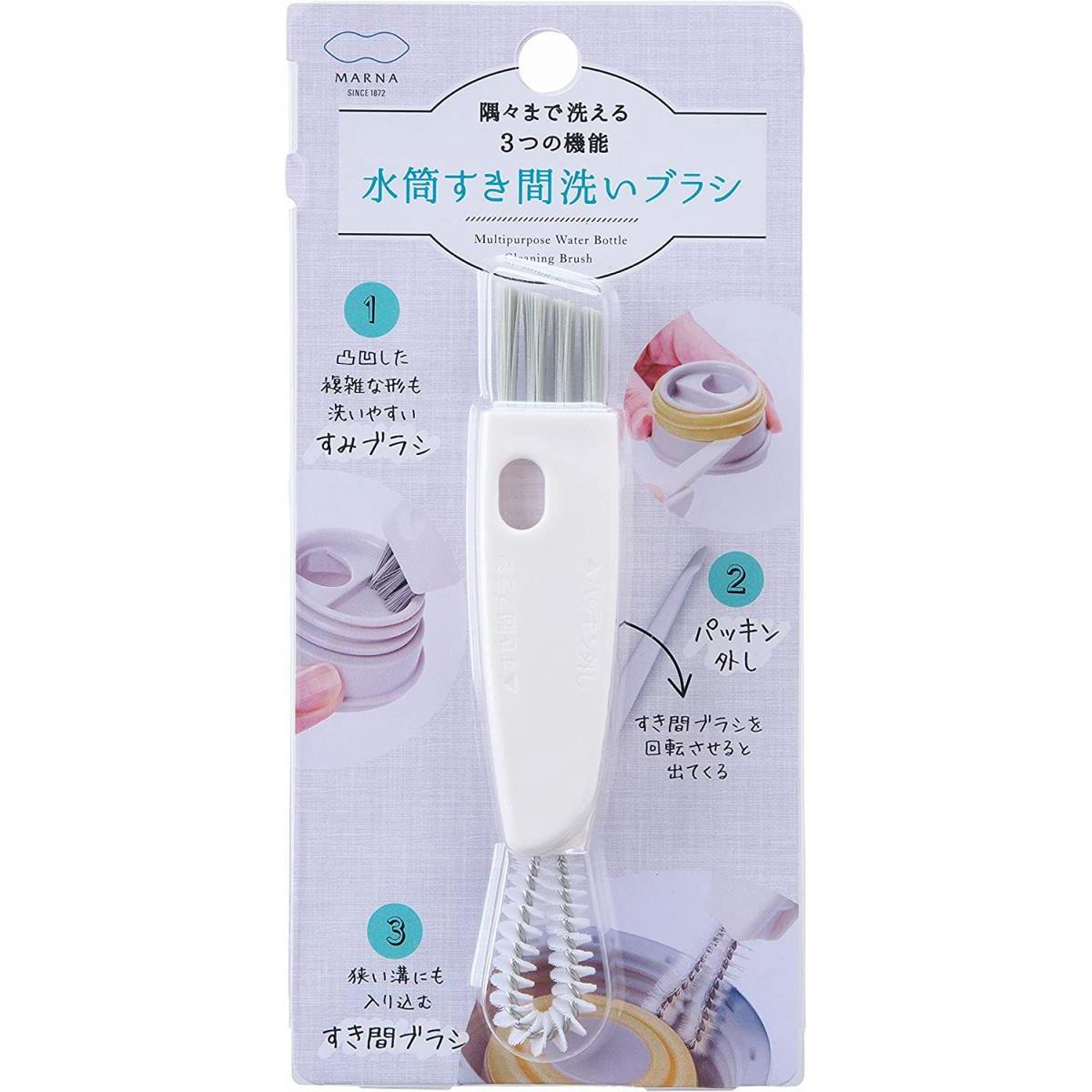 マーナ(marna) 水筒すき間洗いブラシ K683W ホワイト　マイボトル タンブラー ゴムパッキン 茶渋