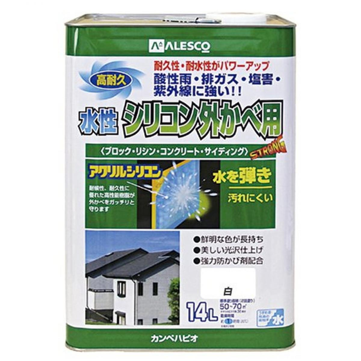 楽天市場】カンペハピオ 水性シリコン外かべ用 つや消し白 14lの通販 楽天市場】カンペハピオ 水性シリコン外かべ用 つや消し白 14lの通販