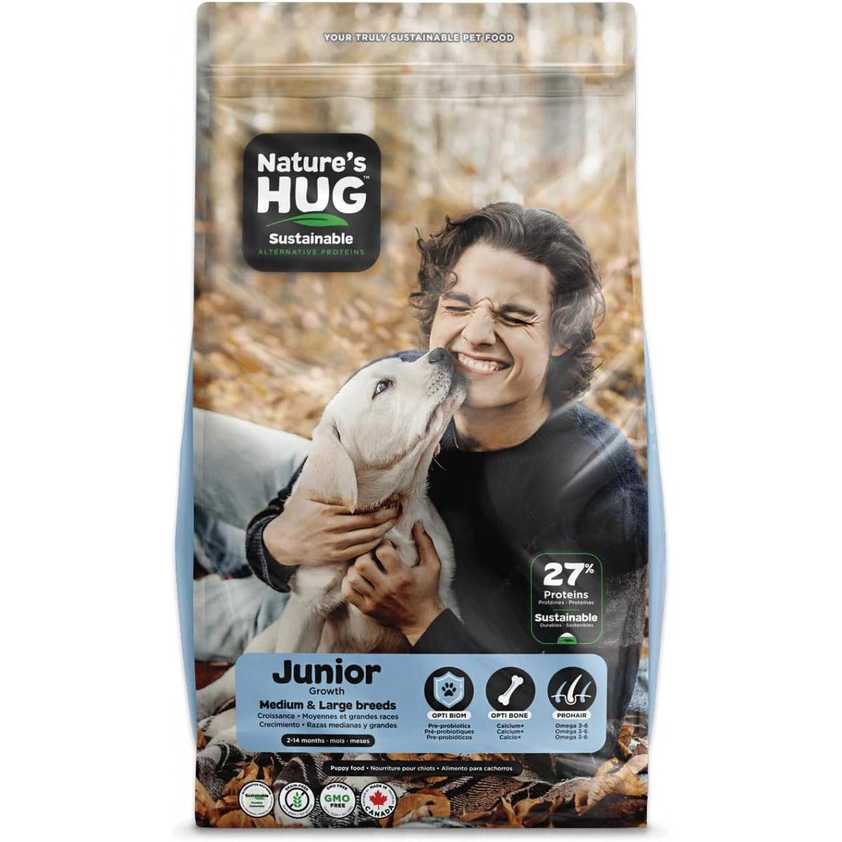 ファンタジーワールド Nature’s HUG ネイチャーズハグ ジュニア ミディアム＆ラージブリード 9.07kg　犬用 ドッグフード ドライフード..