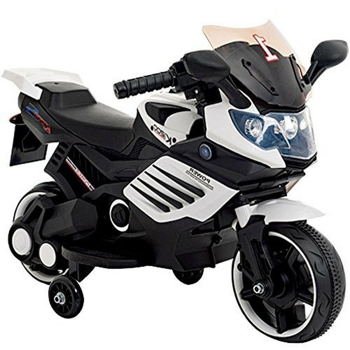 電動乗用 バイク 061 白 乗用玩具 補助輪付 CBK-061-WH 子供用 キッズ プレゼント