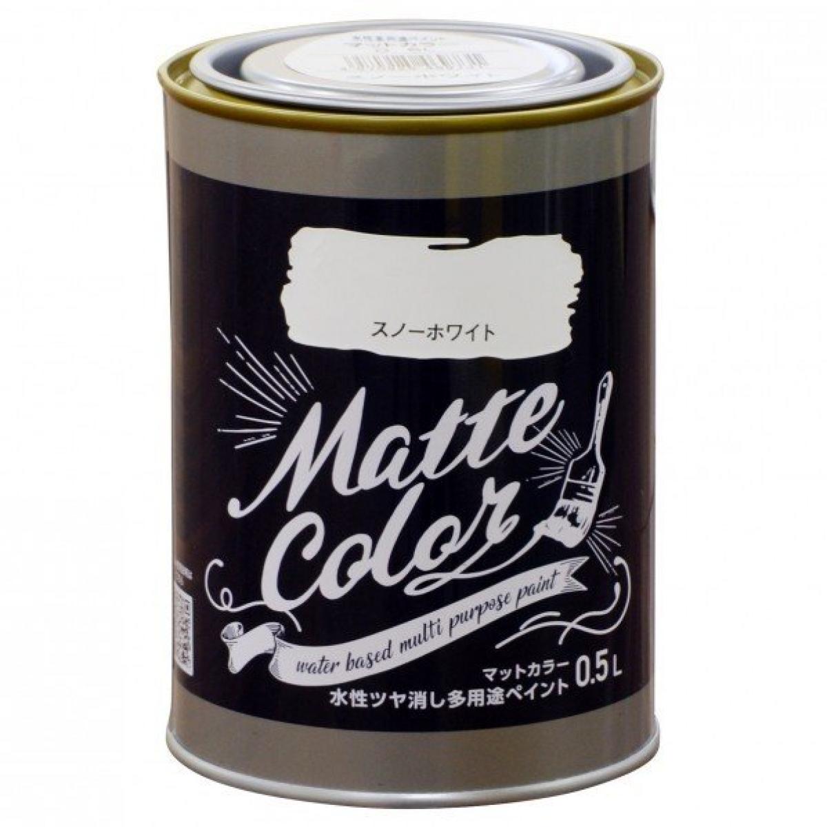 アサヒペン 水性多用途ペイント マットカラー スノーホワイト 0.5L 1個 白 DIY 塗装 塗料 防カビ 防藻 低臭 屋内外のサムネイル