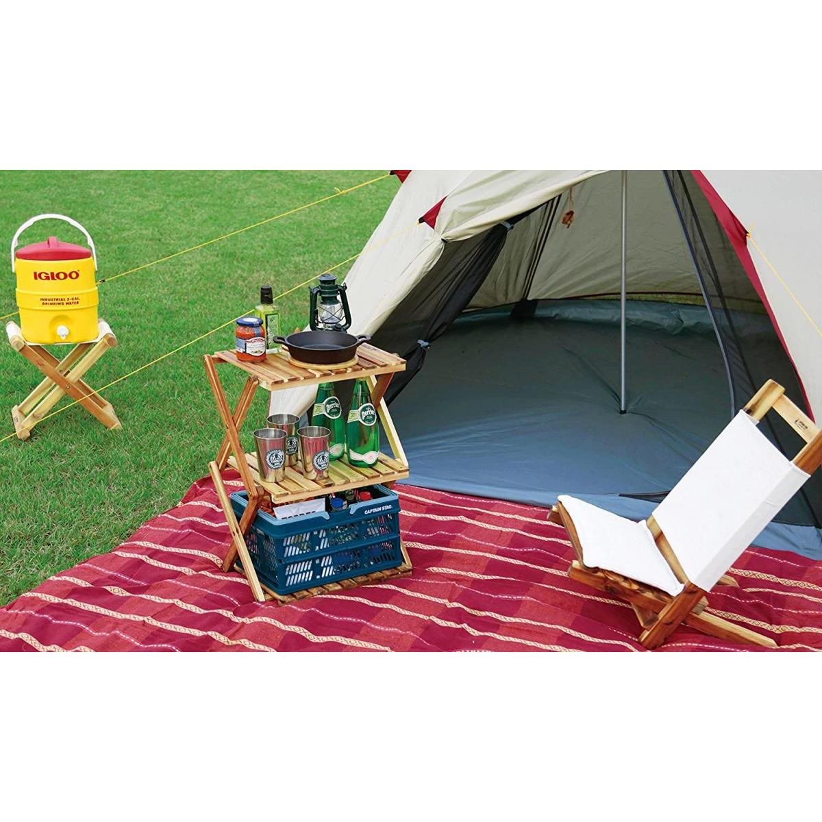 キャプテンスタッグ(CAPTAIN STAG) 木製 3段ラック UP2584CSC UP-2584通販格安セール情報 楽天 通販