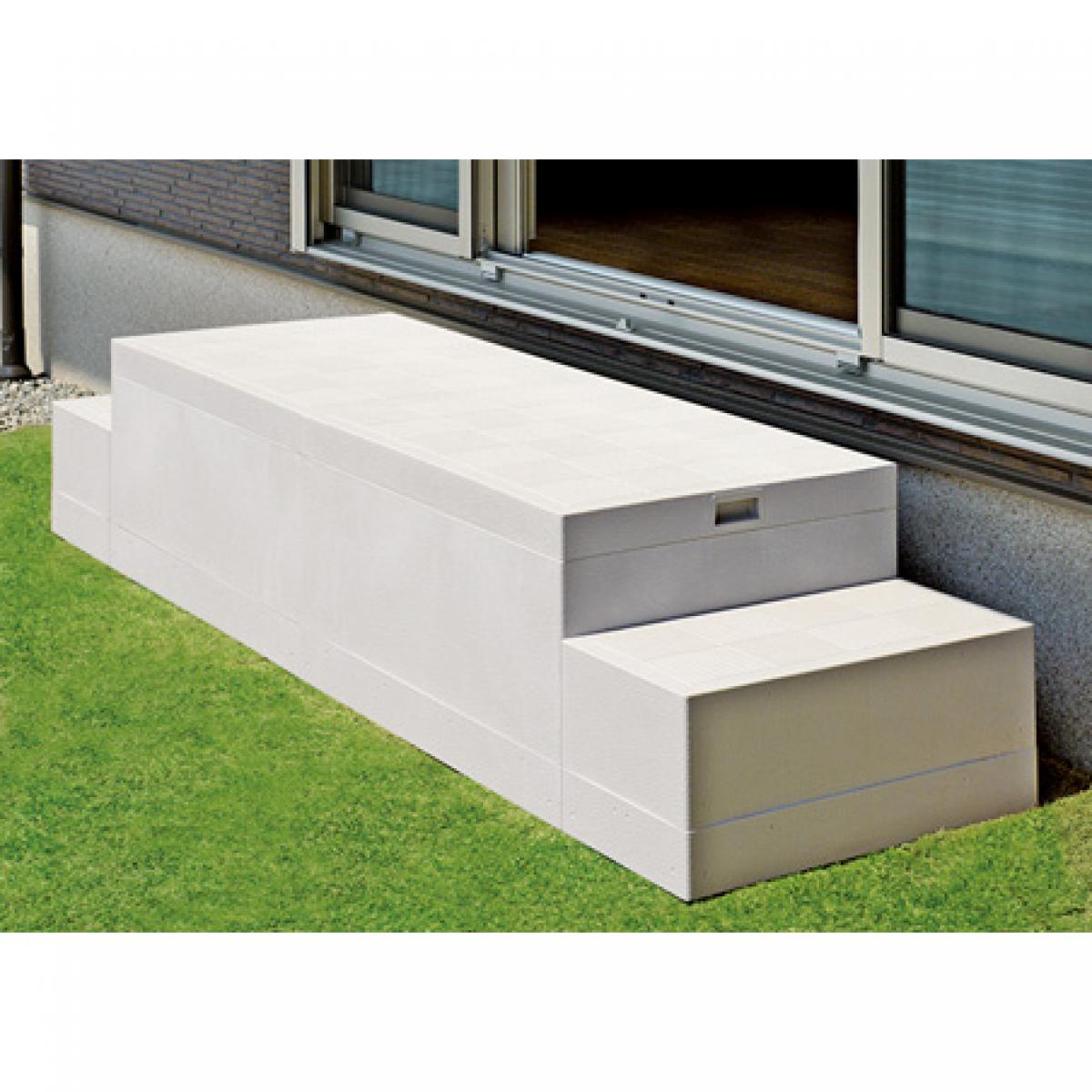 【i】城東テクノ(JOTO)ハウスステップCUB-6040S収納庫1個付き小ステップ付きHOUSESTEP