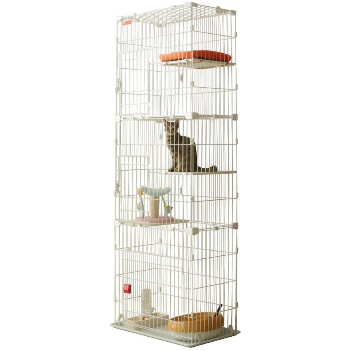 スリム キャットケージ 3段 ホワイト PSCC-753 アイリスオーヤマ 猫 ペットケージ 猫ケージのサムネイル
