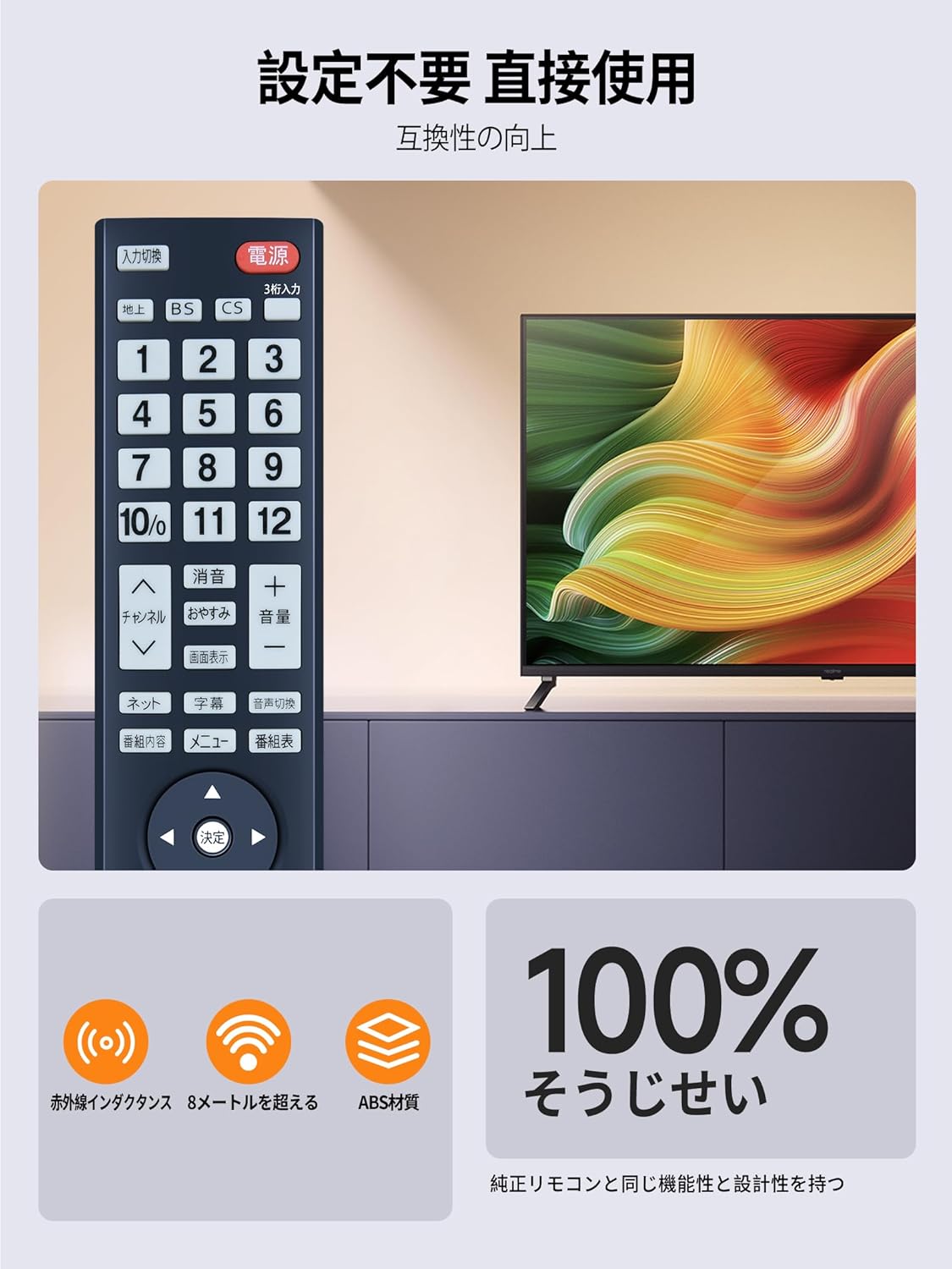 FUNAI テレビ リモコン MF301JD for FUNAI 船井 DX BROADTEC テレビの交換用リモコ...