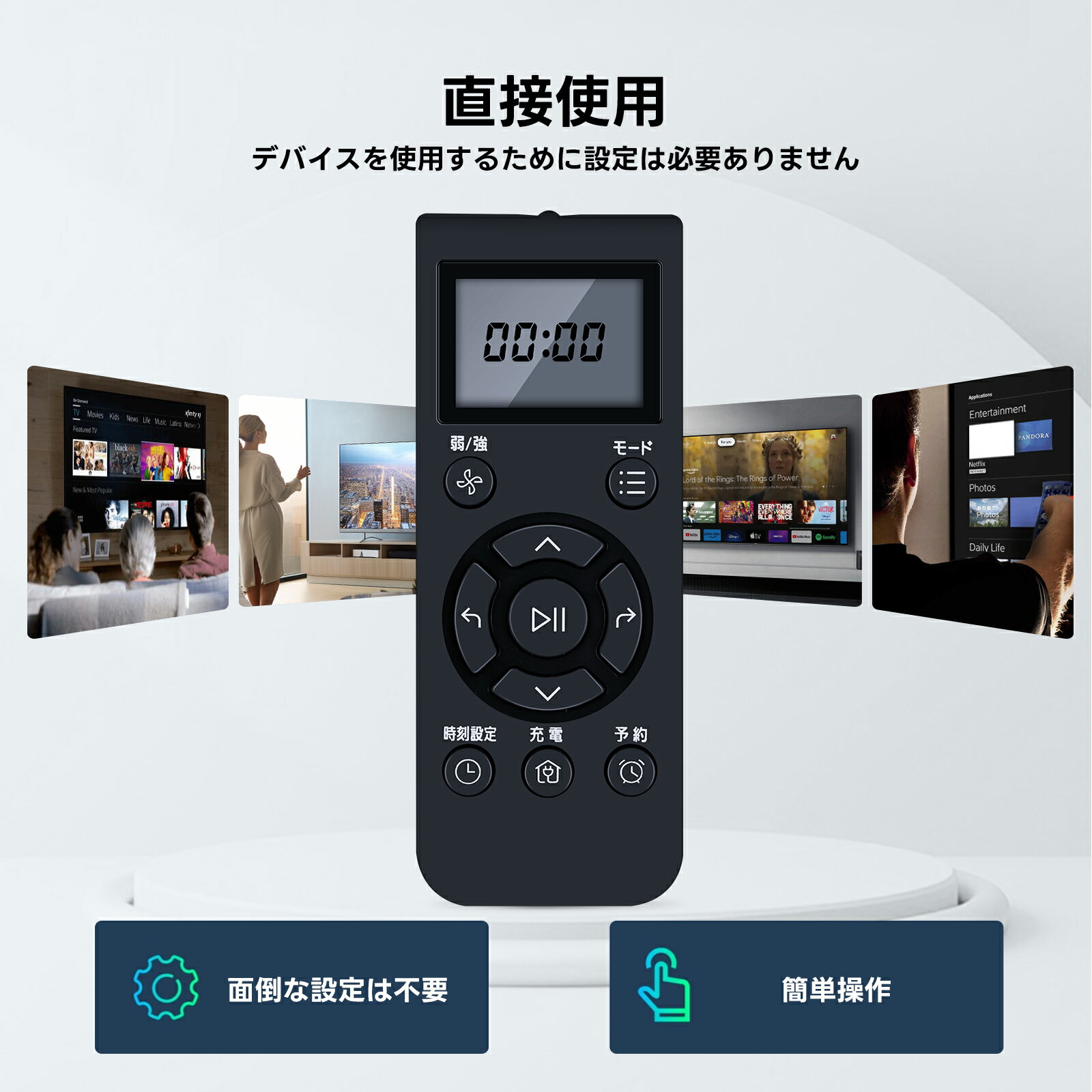 ロボット掃除機リモコン for アイリスオーヤマ ロボット掃除機リモコン IC-R01-W対応