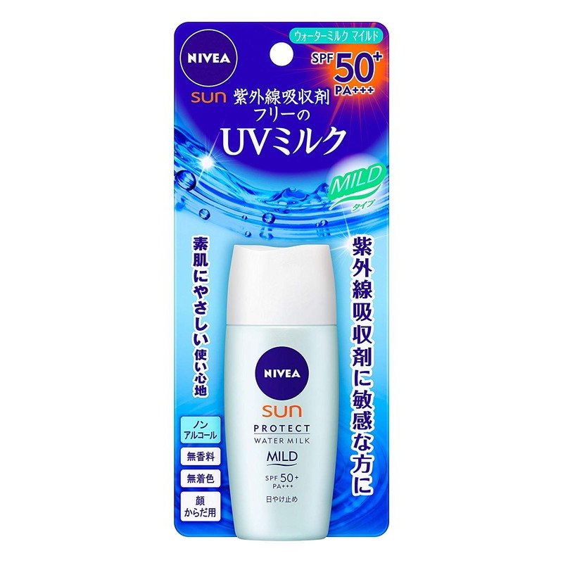 【メール便・ネコポス対応】花王　ニベアSUN　プロテクト　ウォーターミルクマイルド　SPF50+　PA+++ 　30ml　顔　からだ用　NIVEA