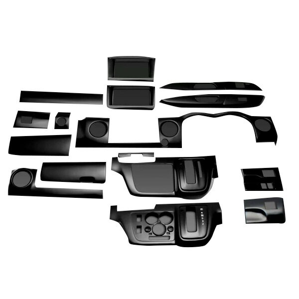 NV350キャラバン インテリアパネル 12P E26 標準ボディ 2012/6- ピアノブラック LUNA/ルナ (PLNV350PG-1