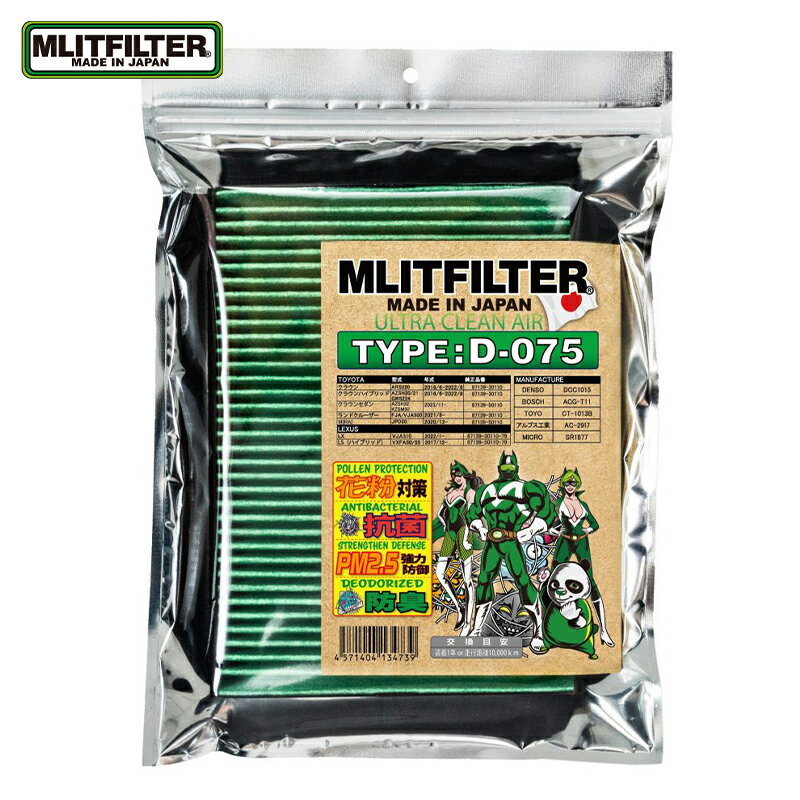 クラウンハイブリッド エムリットフィルター エアコンフィルター AZSH20 AZSH21 GWS224 2018/6-2022/8 エムリット MLIT MLITFILTER (D-075