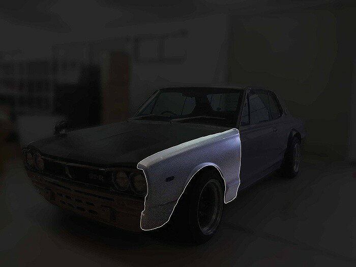 スカイライン フェンダー GC10 ハコスカ 右 COLIN/コーリン (GC10FENDER-RH