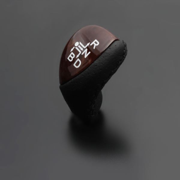 エスクァイア シフトノブ 80系 2014/10- 茶木目xブラックステッチ LUNA/ルナ (LKB-054BK