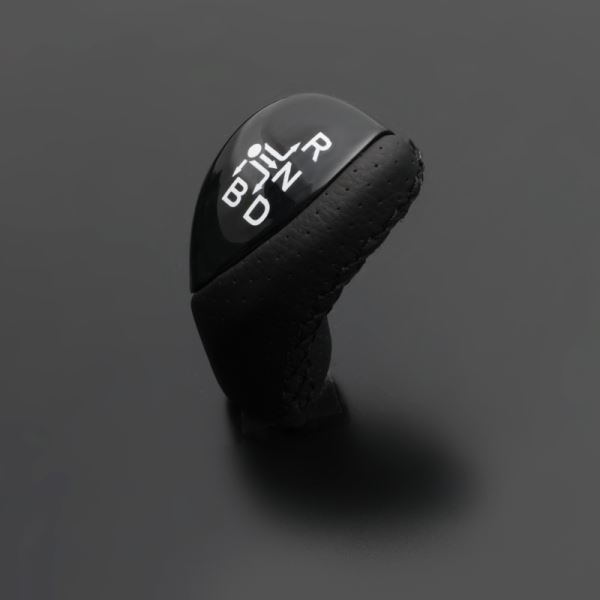 プリウス シフトノブ 30系 2009/5-2015/12 ピアノブラックxブラックステッチ LUNA/ルナ (LKB-126BK(2)