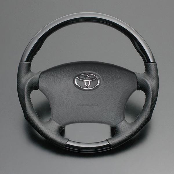 ノア ステアリング 60系 2004/8-2007/5 ピアノブラックxダークグレーレザー LUNA/ルナ (LS118