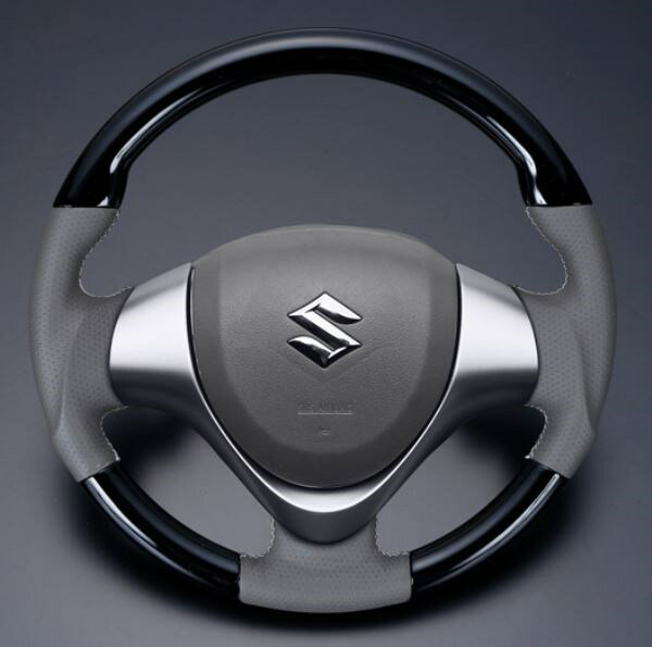 ワゴンRスティングレー ステアリング MH34S MH44S 2012/9-2017/1 ピアノブラックxベージュグレザー LUNA/ルナ (LSEV-WPS