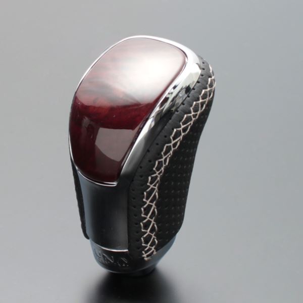 クラウン シフトノブ 180系 2003/12-2008/1 ポプラ調茶木目xシルバーユーロステッチ LUNA/ルナ (STV177ESI