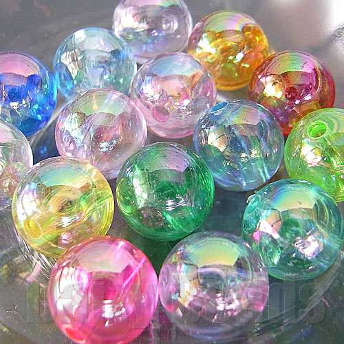【ランキング8位受賞】【10パック分おまとめセット】【アクリルビーズ】 丸玉オーロラ 約10mm 約15個 ..