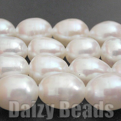 【ランキング2位受賞】【天然石ビーズ】【淡水パール(天然) ホワイト】 Cグレード ライス型 約6-7mm (..