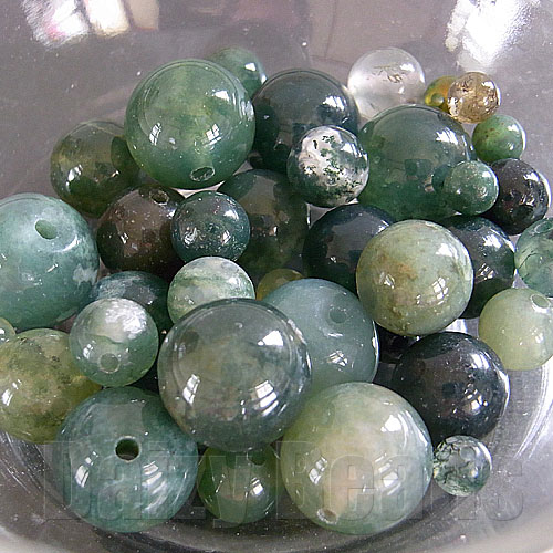 【ワンコイン500円ぽっきり】【天然石モスアゲートミックス(天然)】 ラウンド約4-10mm 約24g【パワーストーン・天然石・ビーズ・天然石ビーズ・パワーストーンビーズ・パワ−スト−ン・パワ-スト-ン】