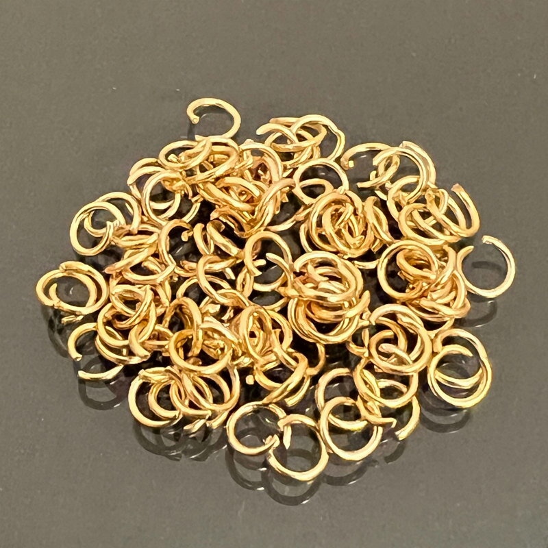 【2パック分おまとめセット】【丸カン ステンレス SUS304 18金メッキ パーツ 金具】 【カラー:ゴールド】 約4x0.6mm 約90個 アレルギー対応 金属アレルギー対応 ハンドメイドパーツ 手作り おすすめ