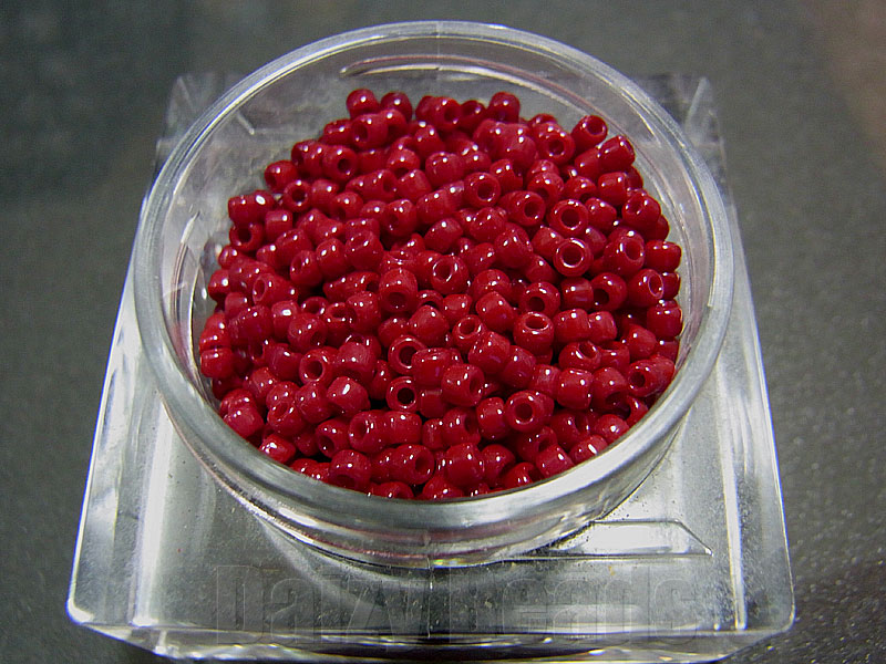【20パック分おまとめセット】【丸小ビーズ・チェリーレッド】 高品質日本製丸小ビーズ 約1．9mm 約970ヶ(約10g)