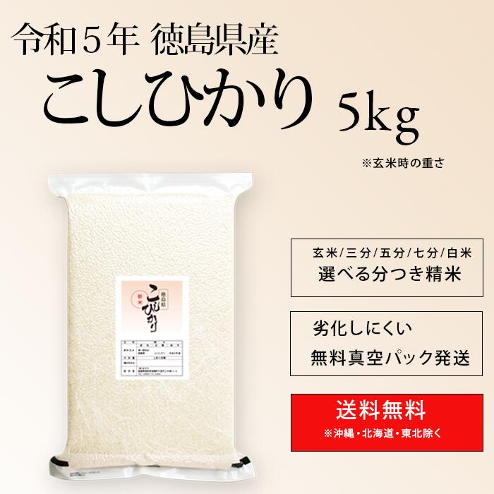 令和5年 徳島県産 コシヒカリ 米 5kg 送料無料お米 分