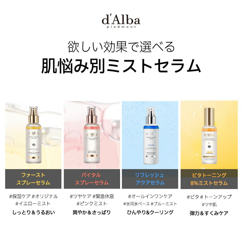 ＼ポイント20%還元+送料無料／【 d'Alba ( ダルバ ) 公式 】【 組み合わせ自由！選べる ホワイトトリュフ スプレー セラム 】 ミスト 導入美容液 化粧水 保湿 ゆらぎ肌ケア 潤い ツヤ 弾力 ノンコメドジェニック 化粧水 インナードライ アロマ 美容 スキンケア dAlba 正規品 - Image 2