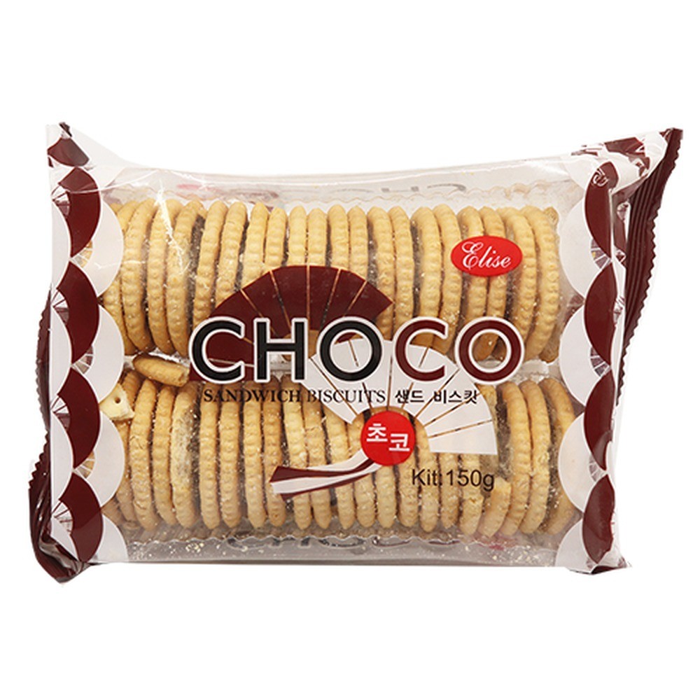 【海外発送】TODAY エリス チョコサンドビスケット ビスケット 150g 名称はチョコレートサンドビスケット 商品は2列の形態 ビスケットでチョコレートフィリングを挟んだ構造 パッケージにブランド名と商品名が記載されたデザイン【並行輸入品】